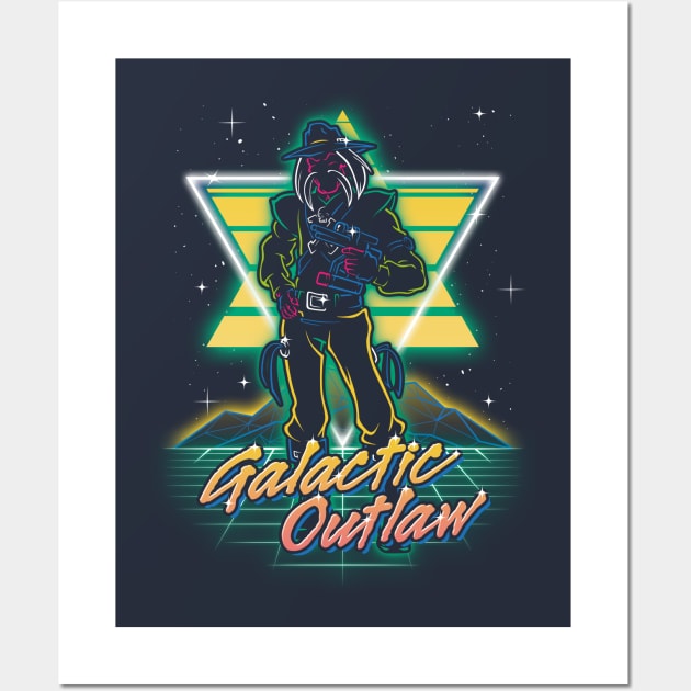 Retro Galactic Outlaw Wall Art by Olipop